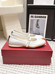 Kitlife Gucci Calf Leather Ballet Flat Shoes White - 2