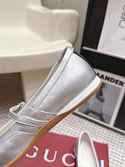 Kitlife Gucci Calf Leather Ballet Flat Shoes Silver - 5