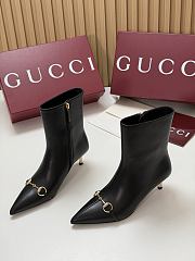 Kitlife Gucci Horsebit Ankle Boots Black with Gold-Tone Plated Stiletto Heels  - 1