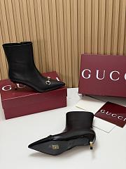 Kitlife Gucci Horsebit Ankle Boots Black with Gold-Tone Plated Stiletto Heels  - 2