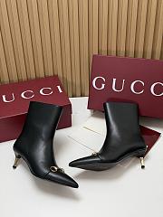 Kitlife Gucci Horsebit Ankle Boots Black with Gold-Tone Plated Stiletto Heels  - 3