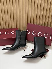 Kitlife Gucci Horsebit Ankle Boots Black with Gold-Tone Plated Stiletto Heels  - 6