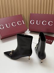 Kitlife Gucci Horsebit Ankle Boots Black with Gold-Tone Plated Stiletto Heels  - 5