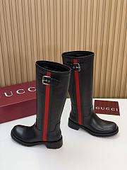 Kitlife Gucci Women's Biker Boot with Web Black - 3