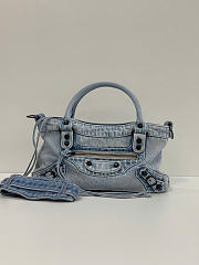 Kitlife Balenciaga Le City Bag in Light Blue Denim 30x20x10cm - 1