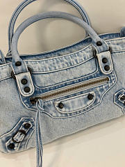 Kitlife Balenciaga Le City Bag in Light Blue Denim 30x20x10cm - 3