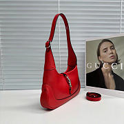 Kitlife Gucci Jackie Slim Small Shoulder Bag Red Leather 863137 28x16x3.5cm - 5