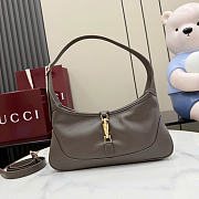 Kitlife Gucci Jackie Slim Small Shoulder Bag Gray Leather 863137 28x16x3.5cm - 1