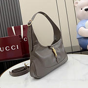 Kitlife Gucci Jackie Slim Small Shoulder Bag Gray Leather 863137 28x16x3.5cm - 6