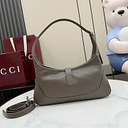 Kitlife Gucci Jackie Slim Small Shoulder Bag Gray Leather 863137 28x16x3.5cm - 5