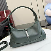 Kitlife Gucci Jackie Slim Small Shoulder Bag Green Leather 863137 28x16x3.5cm  - 1