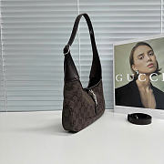 Kitlife Gucci Jackie Slim Small Shoulder Bag Dark Brown Canvas 863137 28x16x3.5cm - 6
