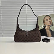 Kitlife Gucci Jackie Slim Small Shoulder Bag Dark Brown Canvas 863137 28x16x3.5cm - 5