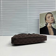 Kitlife Gucci Jackie Slim Small Shoulder Bag Dark Brown Canvas 863137 28x16x3.5cm - 4
