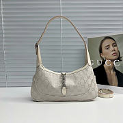 Kitlife Gucci Jackie Slim Small Shoulder Bag White Canvas 863137 28x16x3.5cm  - 1