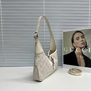 Kitlife Gucci Jackie Slim Small Shoulder Bag White Canvas 863137 28x16x3.5cm  - 5