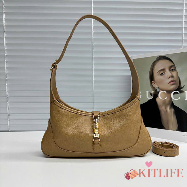Kitlife Gucci Jackie Slim Small Shoulder Bag Dark Beige 863137 28x16x3.5cm  - 1
