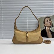 Kitlife Gucci Jackie Slim Small Shoulder Bag Beige Suede & Leather 863137 28x16x3.5cm  - 1