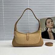 Kitlife Gucci Jackie Slim Small Shoulder Bag Beige Suede & Leather 863137 28x16x3.5cm  - 6