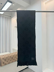Kitlife Louis Vuitton Logomania Knit Scarf Black 174 x 30 cm - 1