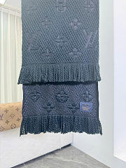Kitlife Louis Vuitton Logomania Knit Scarf Black 174 x 30 cm - 3