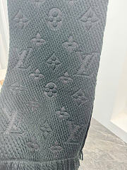 Kitlife Louis Vuitton Logomania Knit Scarf Black 174 x 30 cm - 4