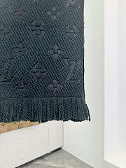 Kitlife Louis Vuitton Logomania Knit Scarf Black 174 x 30 cm - 5