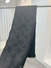 Kitlife Louis Vuitton Logomania Knit Scarf Black 174 x 30 cm - 6