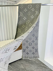 Kitlife Louis Vuitton Logomania Knit Scarf Gray 174x30cm - 5
