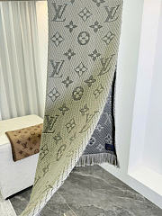 Kitlife Louis Vuitton Logomania Knit Scarf Gray 174x30cm - 4