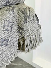 Kitlife Louis Vuitton Logomania Knit Scarf Gray 174x30cm - 6