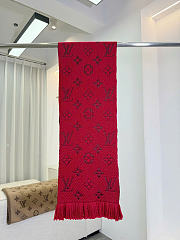 Kitlife Louis Vuitton Logomania Knit Scarf Red 174 x 30 cm  - 1
