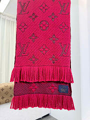 Kitlife Louis Vuitton Logomania Knit Scarf Red 174 x 30 cm  - 6