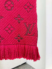 Kitlife Louis Vuitton Logomania Knit Scarf Red 174 x 30 cm  - 5