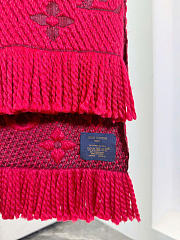 Kitlife Louis Vuitton Logomania Knit Scarf Red 174 x 30 cm  - 4
