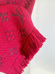 Kitlife Louis Vuitton Logomania Knit Scarf Red 174 x 30 cm  - 3
