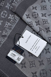 Kitlife Louis Vuitton Monogram Shine Scarf Gray 140x140cm - 5