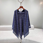 Kitlife Louis Vuitton Monogram Shine Scarf Dark Blue 140x140cm - 1