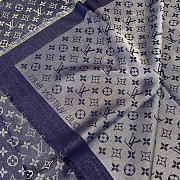 Kitlife Louis Vuitton Monogram Shine Scarf Dark Blue 140x140cm - 3