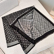 Kitlife Louis Vuitton Monogram Shine Scarf Black 140x140cm  - 5