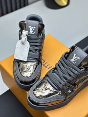 Kitlife Louis Vuitton Trainer Sneaker Gray Patent Leather - 5