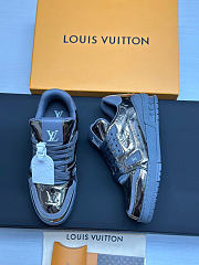 Kitlife Louis Vuitton Trainer Sneaker Gray Patent Leather - 3