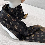 Kitlife Louis Vuitton Monogram Shine Scarf Brown 140x140cm  - 6
