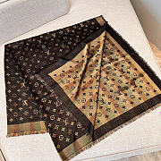 Kitlife Louis Vuitton Monogram Shine Scarf Brown 140x140cm  - 5
