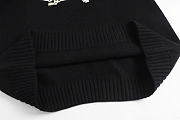 Kitlife Valentino Small Leopard Logo Embroidered Crew-Neck Sweater Black - 6
