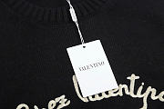 Kitlife Valentino Small Leopard Logo Embroidered Crew-Neck Sweater Black - 3