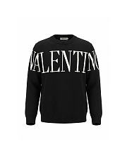 Kitlife Valentino Crewneck Sweater Black with Jacquard Logo - 1
