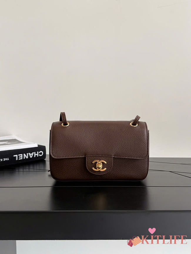 Kitlife Chanel Maxi Mini Flap Bag Brown AS6573 13x20x6cm  - 1