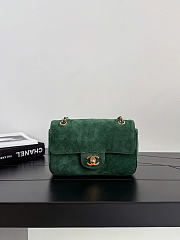 Kitlife Chanel Maxi Mini Flap Bag Dark Green Suede AS6573 13x20x6cm - 1