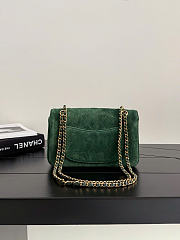 Kitlife Chanel Maxi Mini Flap Bag Dark Green Suede AS6573 13x20x6cm - 6